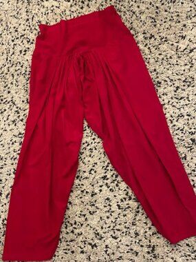 Harem Balloon Pants Hand made Size 28 Red Lightweight Boho
